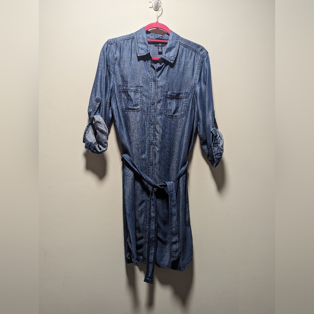 GAP denim look shirt dress